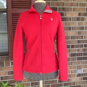 Pink Core Spyder Sweater, zip front, Size M